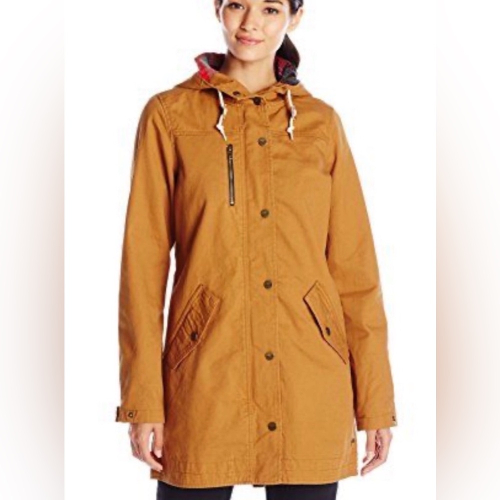 Small Kavu Camel Women's Sundowner Flannel Lined Cotton Jacket